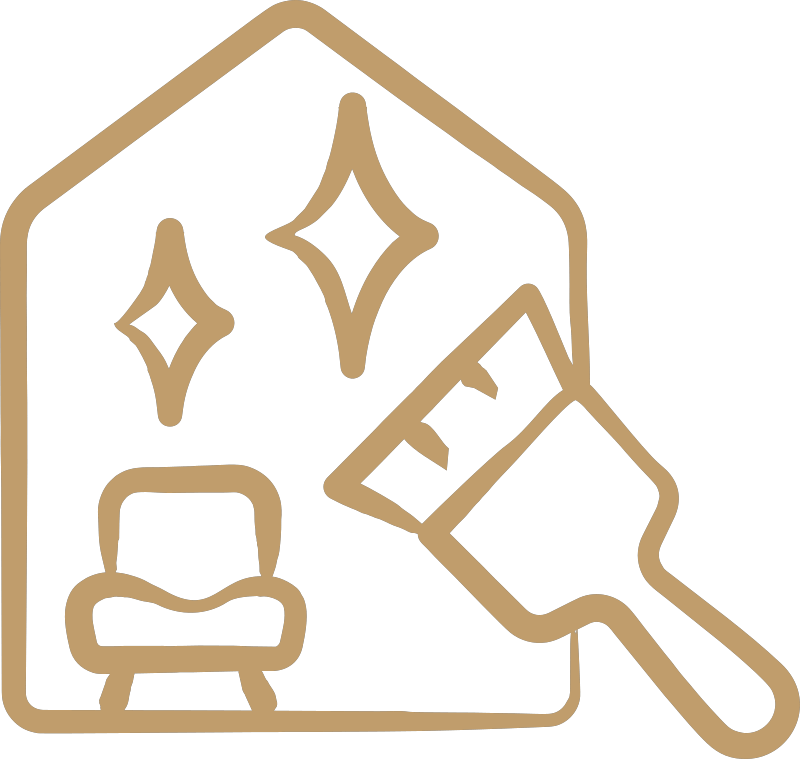 Ikona domu z materiałami