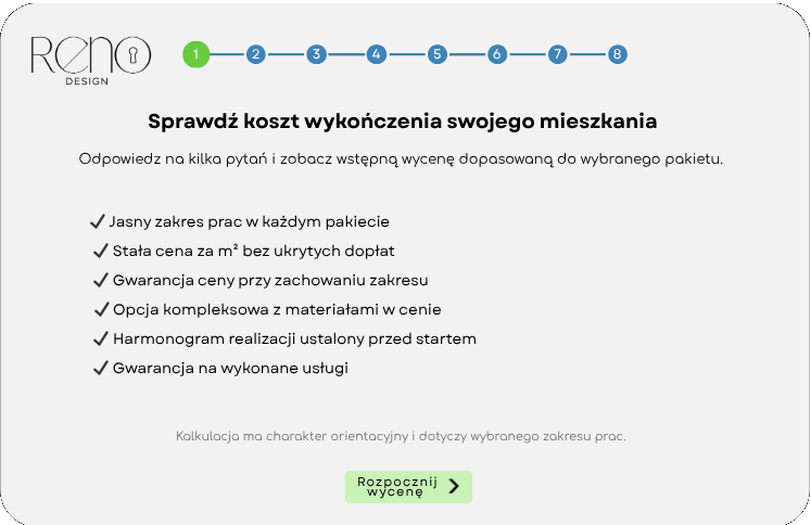 Kalkulator wyceny wykończenia mieszkania